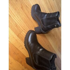 Prada Black Ankle Boot Platform Chelsea 
Heels 39IT